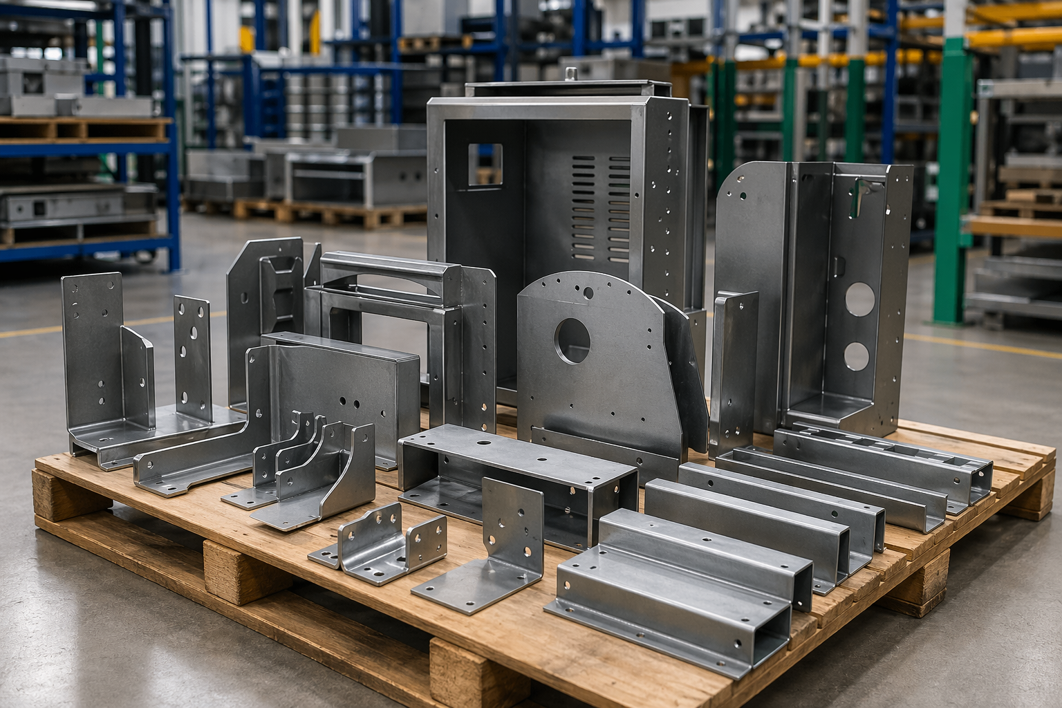Fabricated sheet metal product range and industrial assemblies