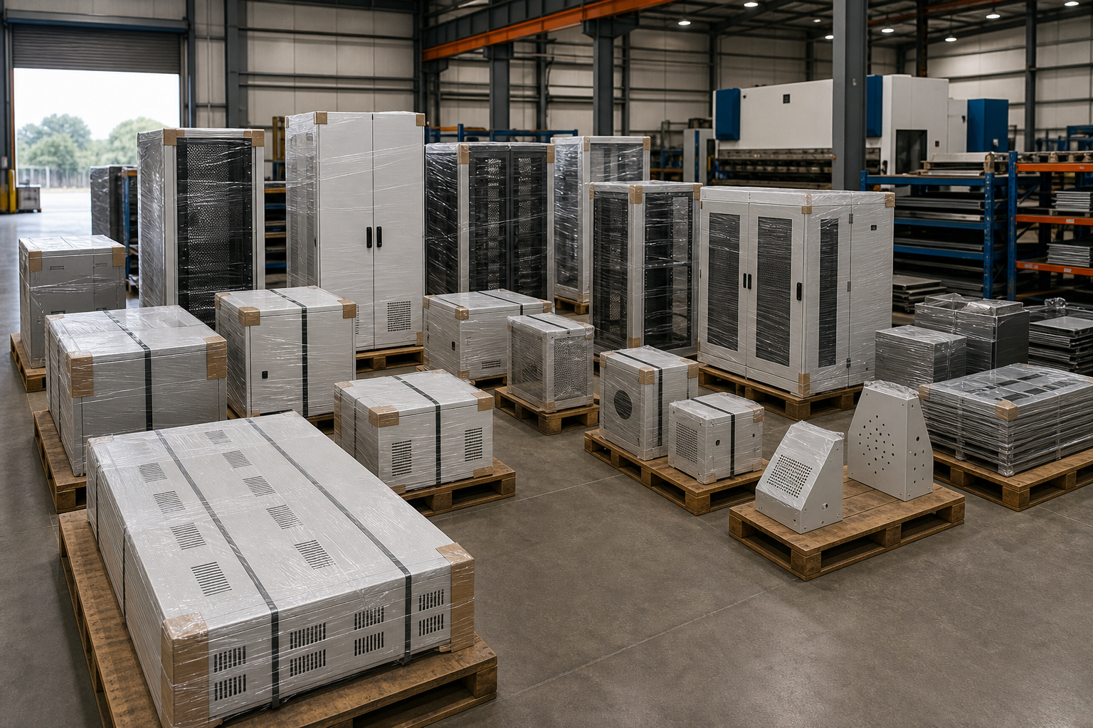Industrial sheet metal products ready for shipment