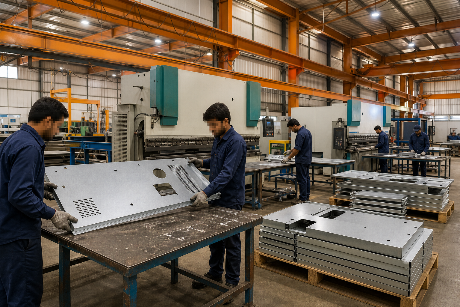 Laser cut sheet metal parts in Indian workshop