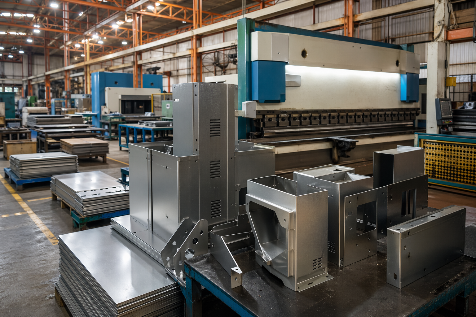 Custom fabricated assemblies in workshop