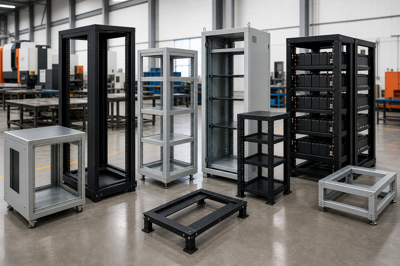 Custom metal rack fabrication and structural assemblies