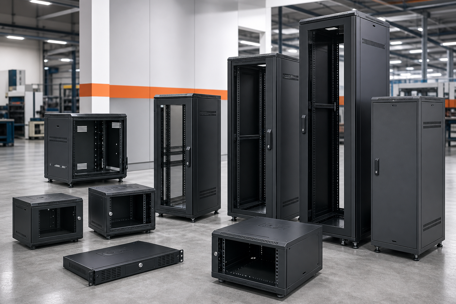 Networking rack style fabricated metal enclosure